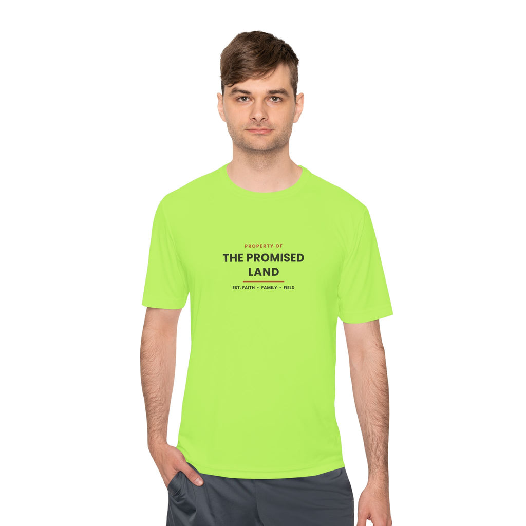 The Promised Land Tee - 'Property of The Promised Land' Moisture-Wicking Shirt "Work tee"