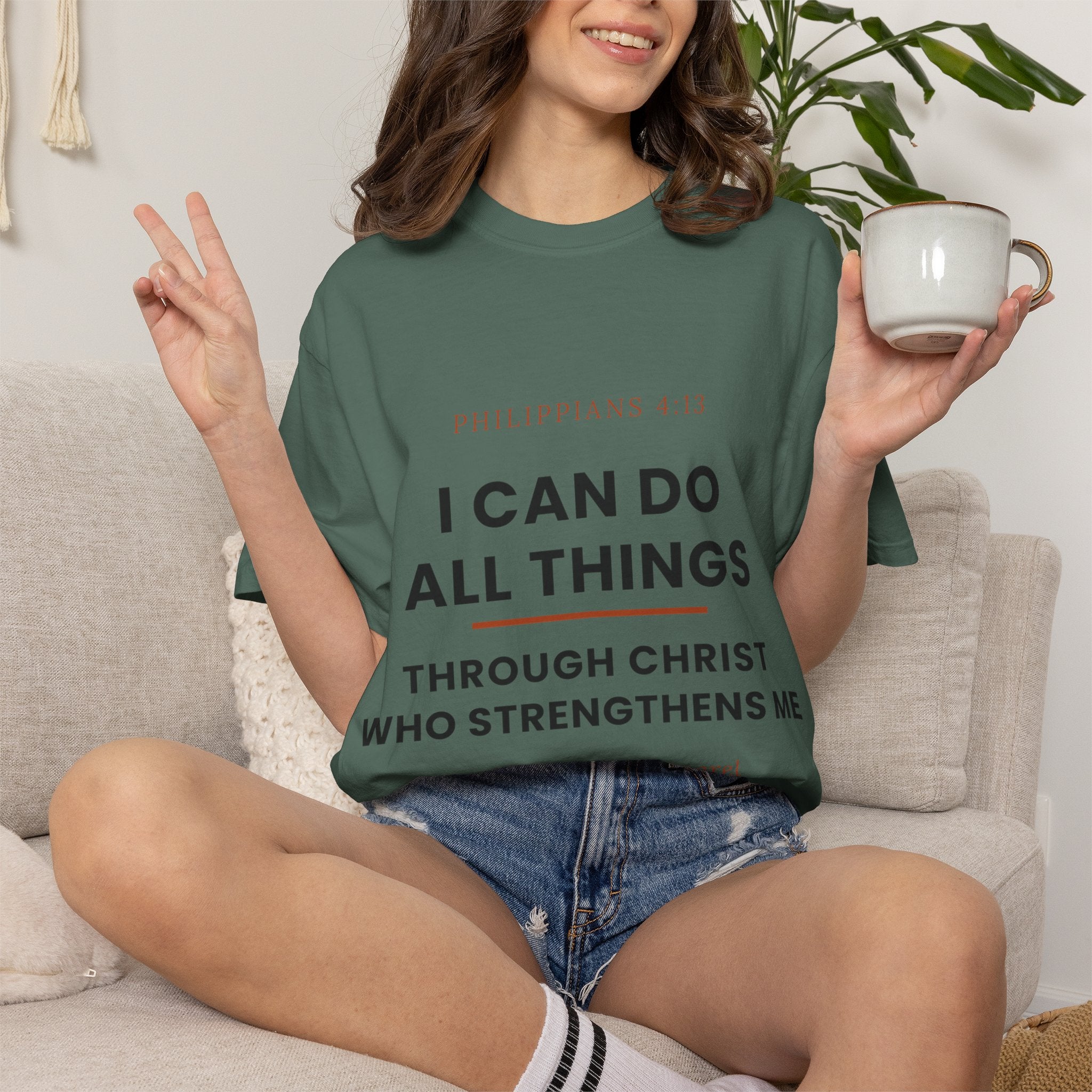 Christian T-Shirt — "I Can Do All Things Through Christ" Faith Tee (Philippians 4:13)