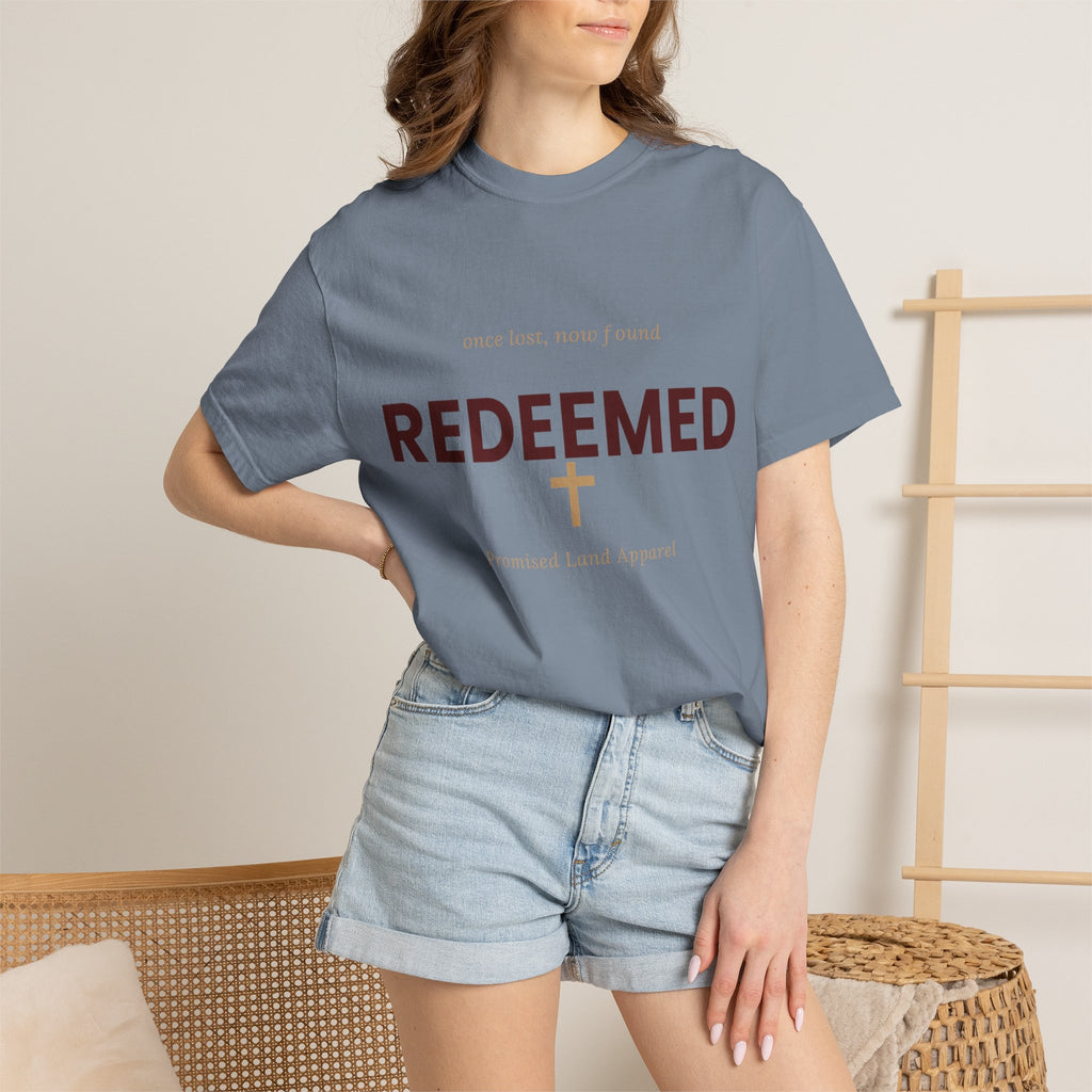 Redeemed Cross T-Shirt — Faith-Based Christian Shirt with “Redeemed” Back Print