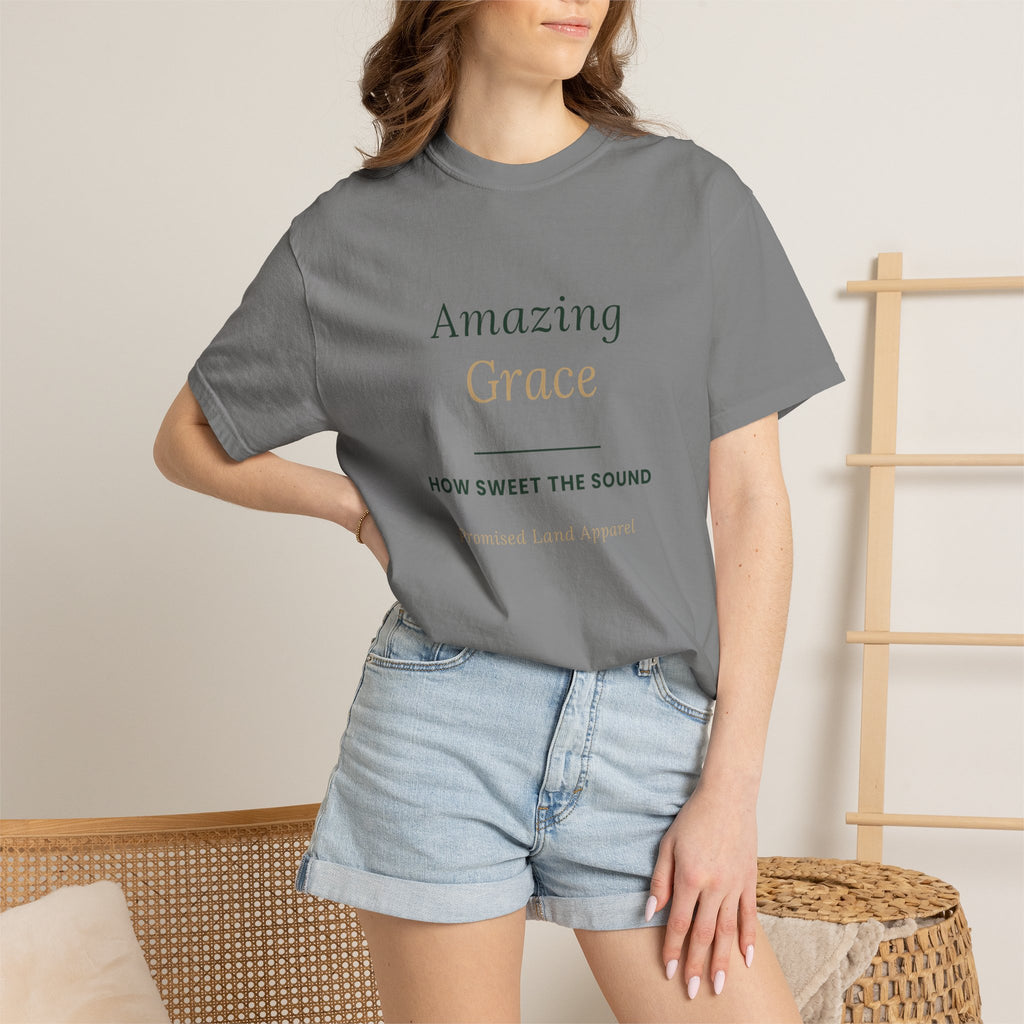 Amazing Grace T‑Shirt — "How Sweet the Sound" Inspirational Christian Tee Brand "Comfort colors"