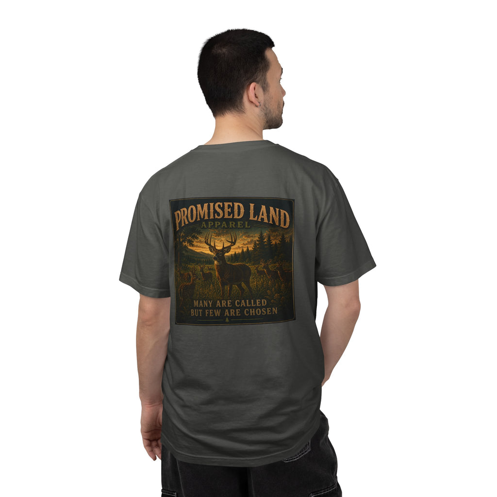 Promised Land T-Shirt — Rustic Wildlife Graphic Tee ("Many Are Called But Few Are Chosen")