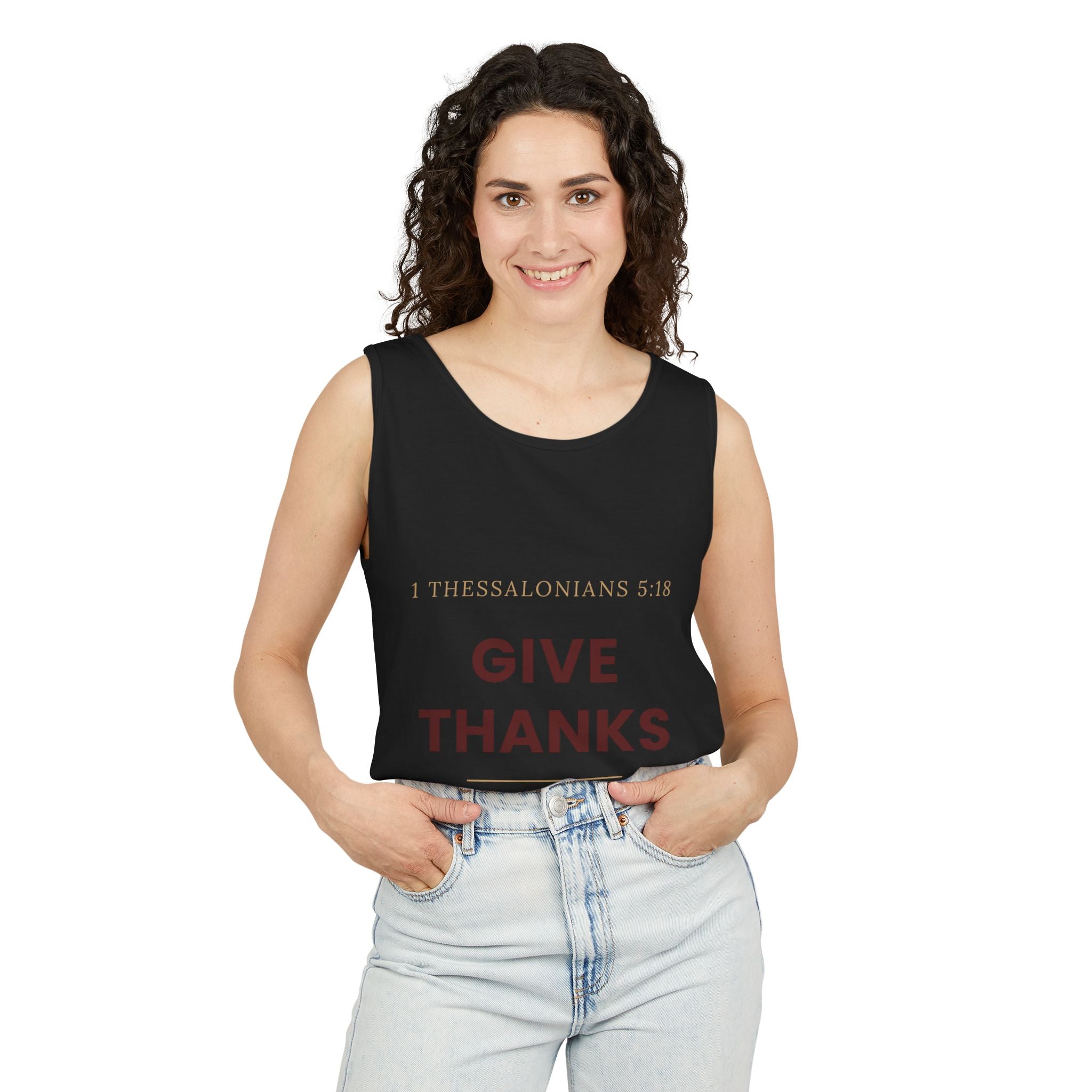 Give Thanks Tank Top — “Fishers of Men” Faith Graphic Tank