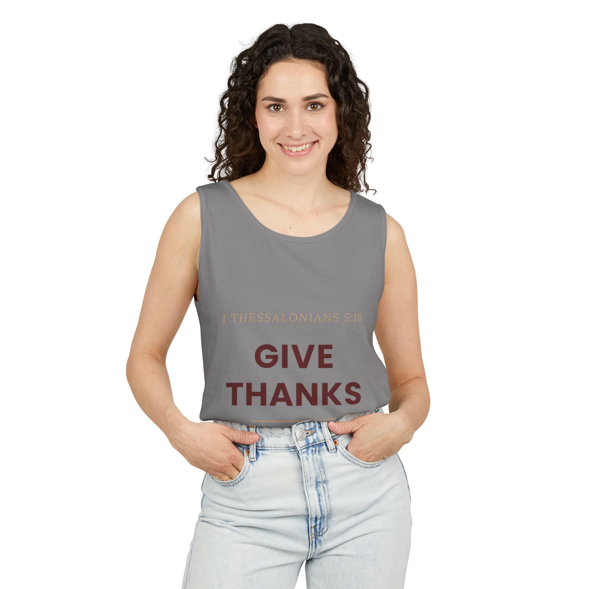 Give Thanks Tank Top — “Fishers of Men” Faith Graphic Tank